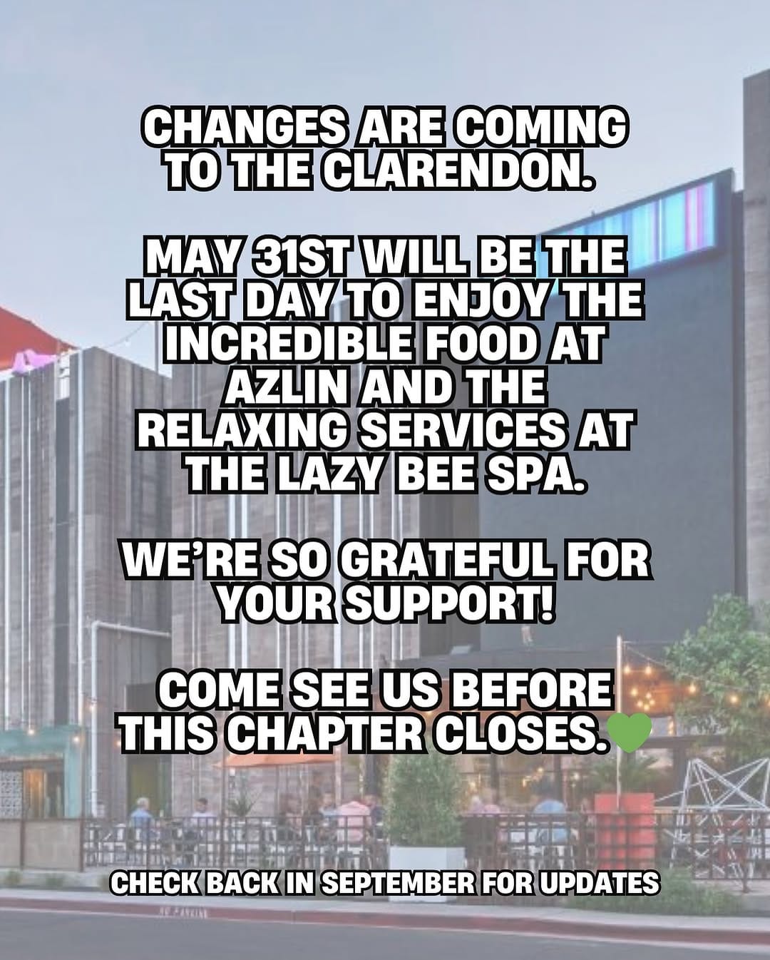 Post 6 by The Clarendon Hotel and Spa on Instagram (image)