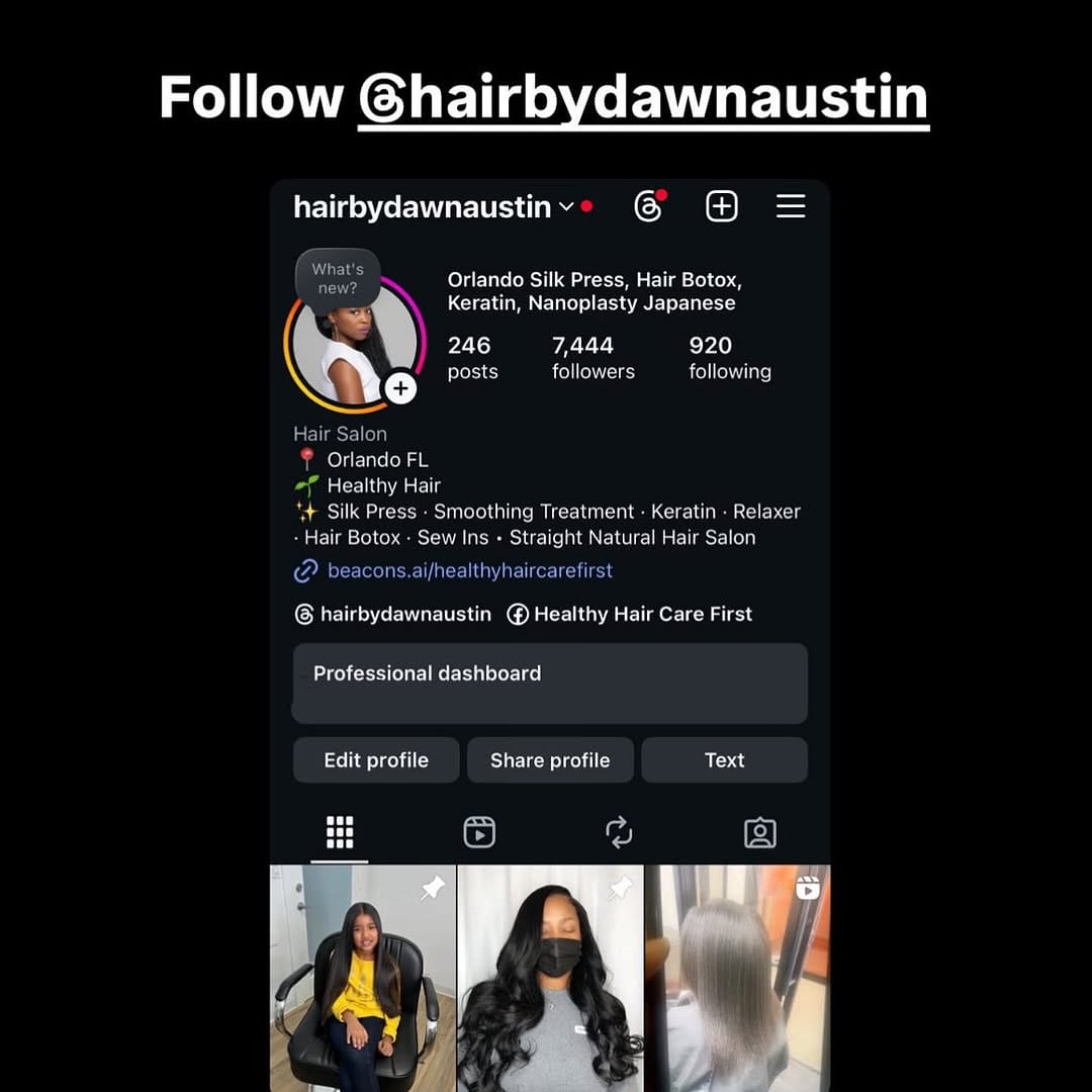 Post 1 by Orlando Silk Press, Hair Botox, Keratin, Nanoplastia, Japanese on Instagram (image)