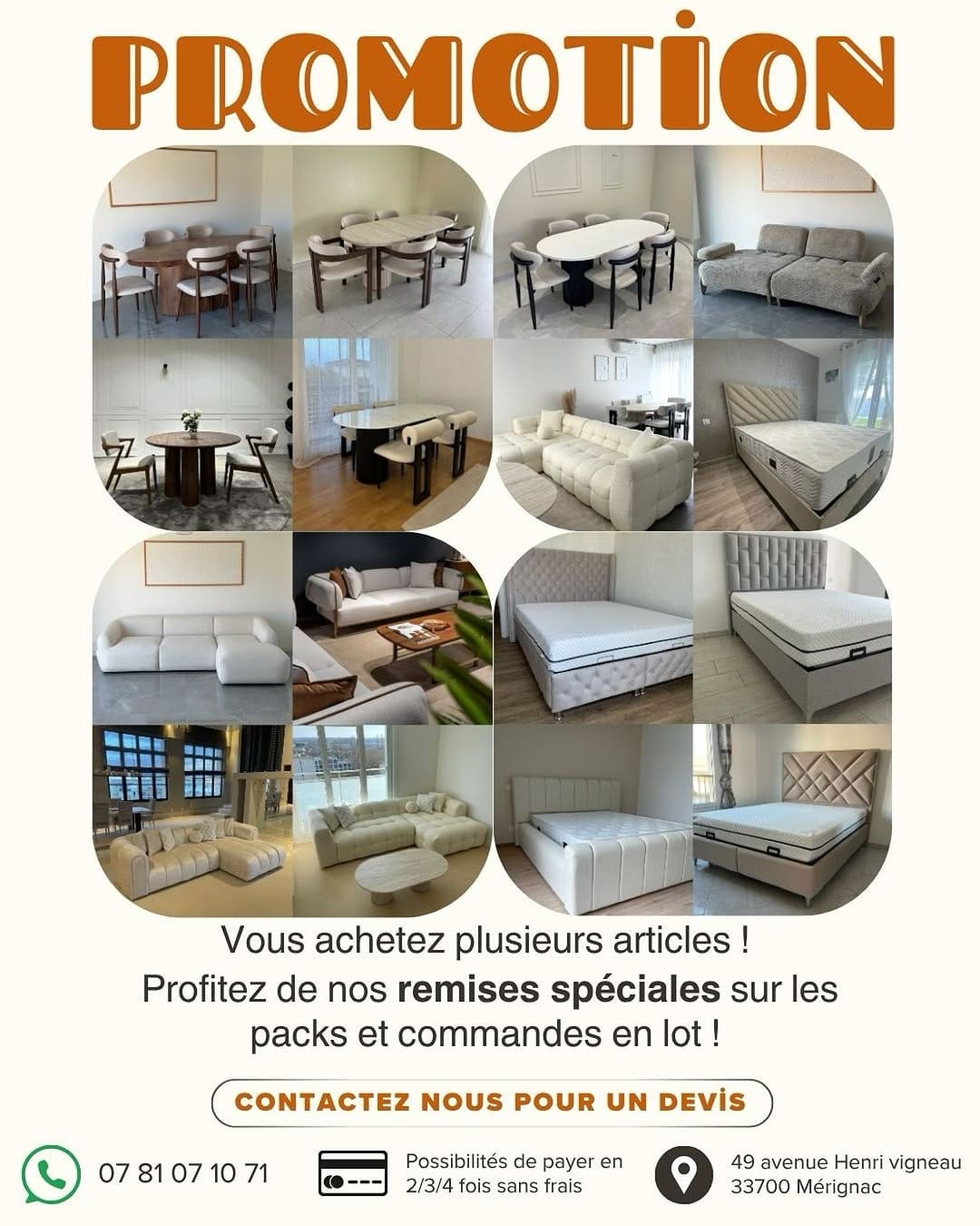 Post 9 by Magasin de meuble à BORDEAUX Canapés, Lits, Tables, Chaises on Instagram (image)