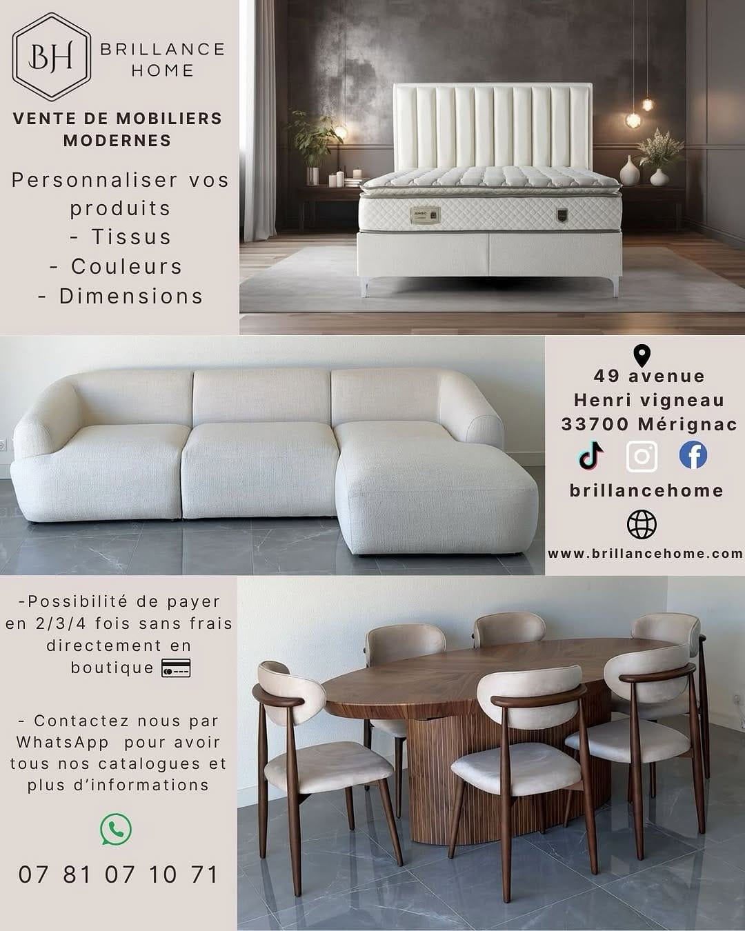 Post 10 by Magasin de meuble à BORDEAUX Canapés, Lits, Tables, Chaises on Instagram (image)