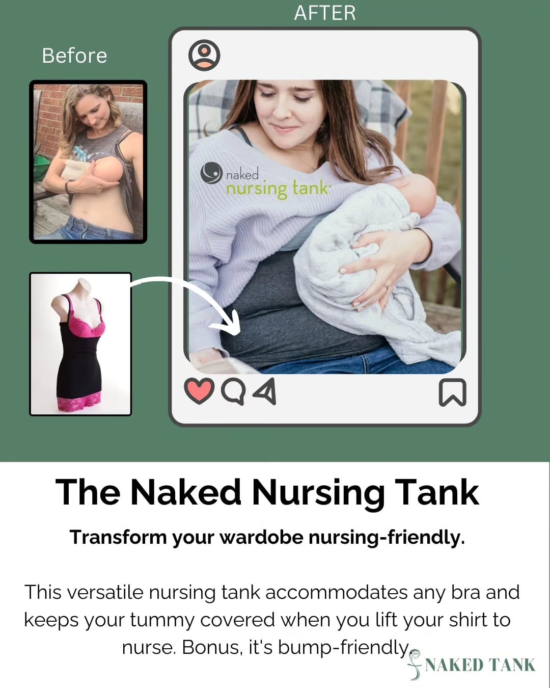 Post 10 by Naked Nursing Tank | Breastfeeding Apparel & Support on Instagram (image)