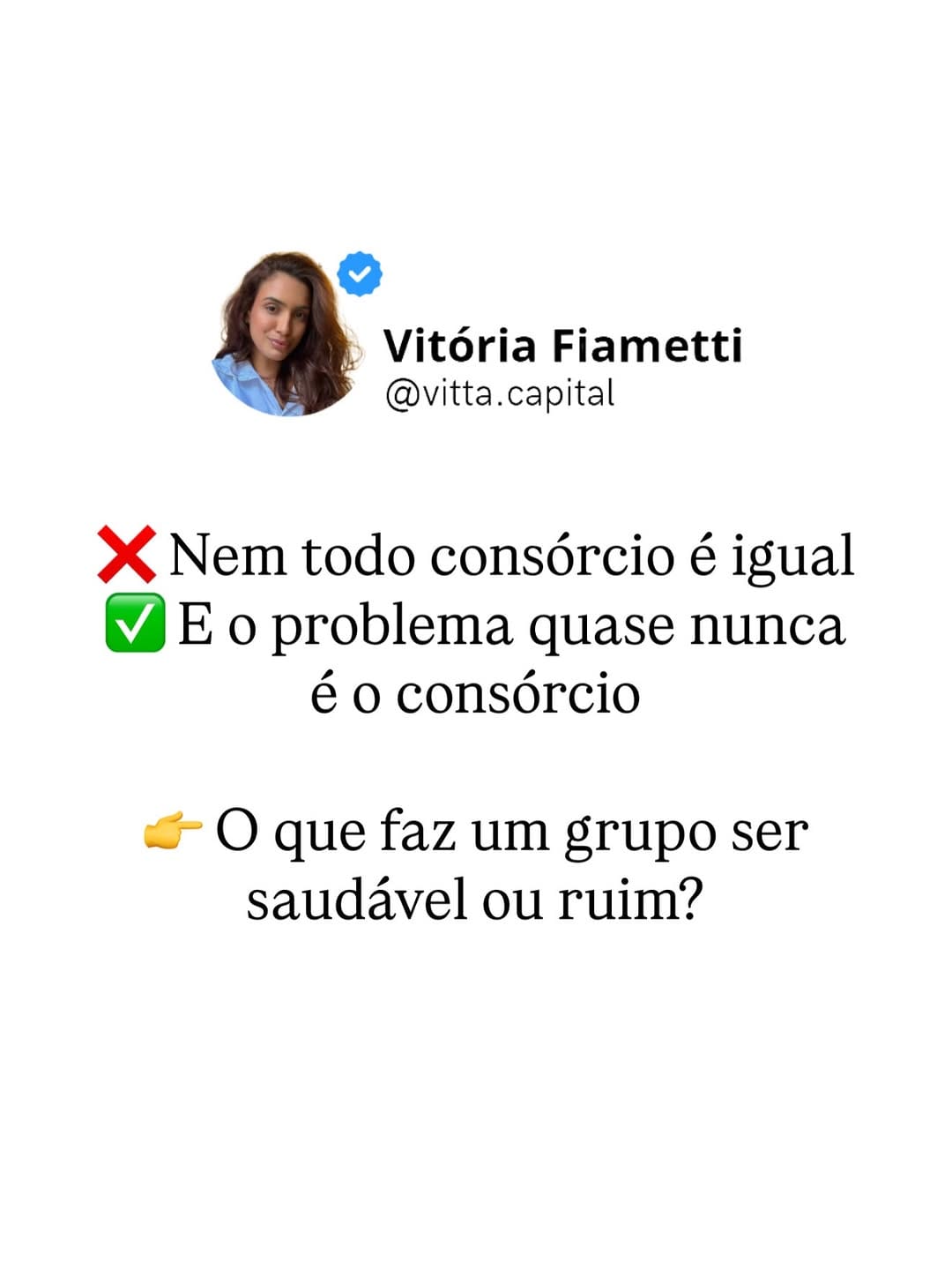 Post 8 by Vitória Fiametti | Consórcio on Instagram (carousel)