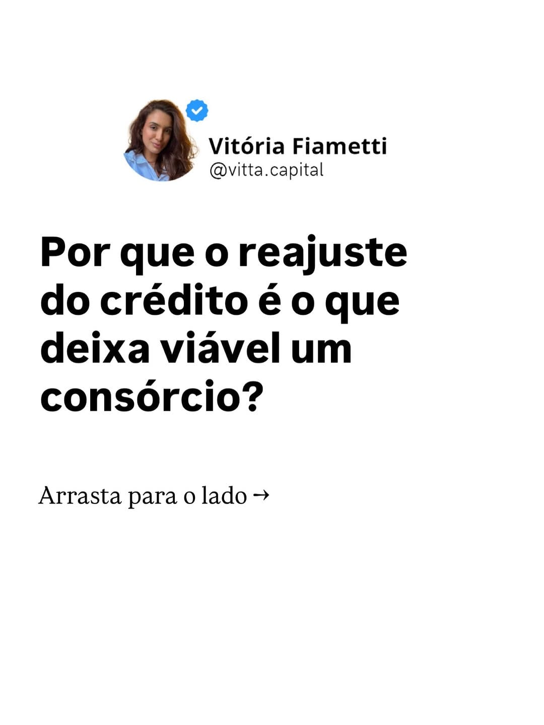 Post 4 by Vitória Fiametti | Consórcio on Instagram (carousel)
