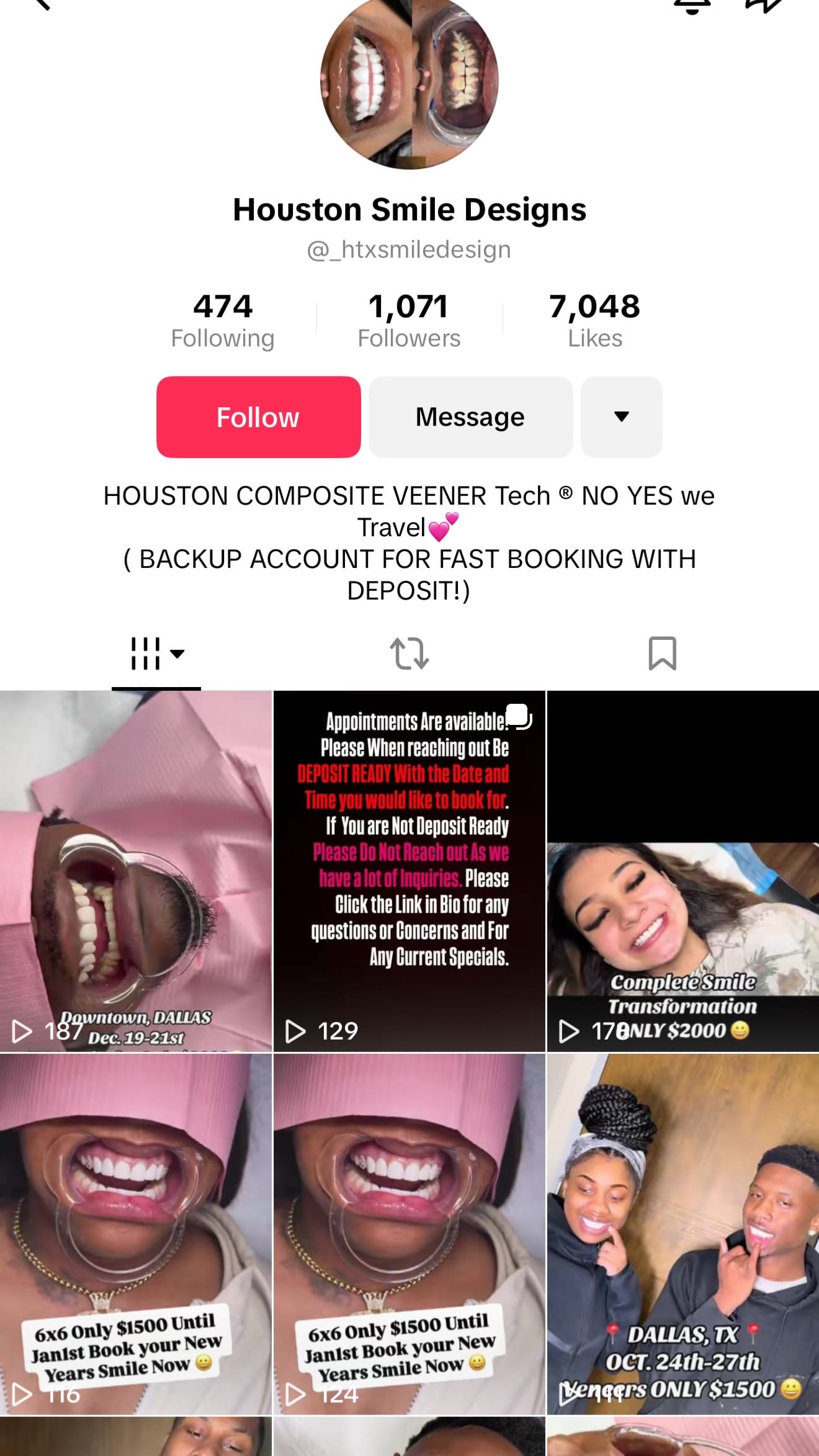 Post 1 by Houston Smile Designs on TikTok (video)