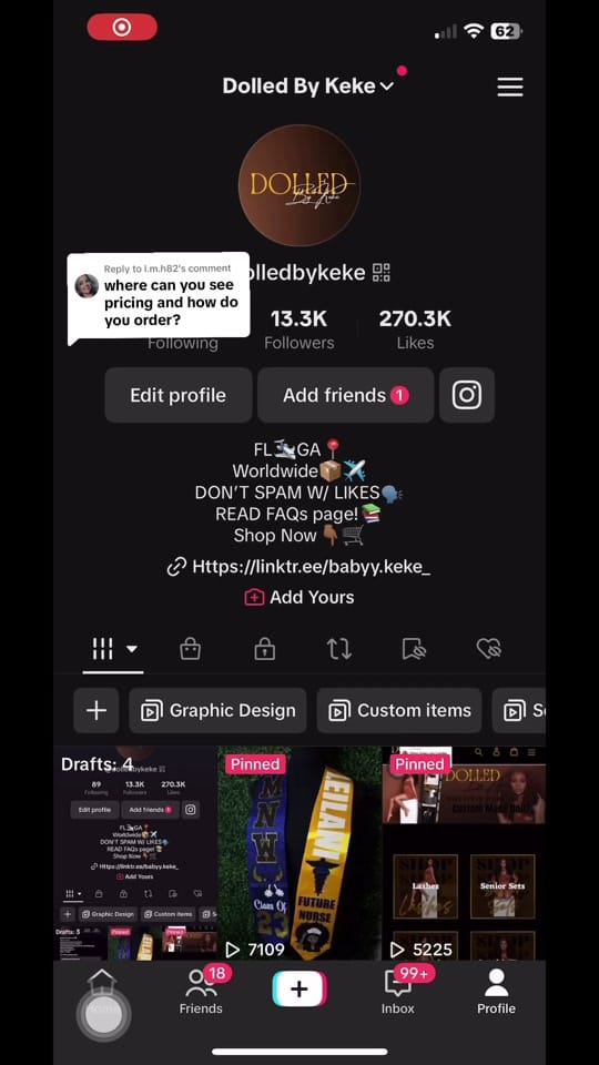 Post 9 by Dolled By Keke on TikTok (video)