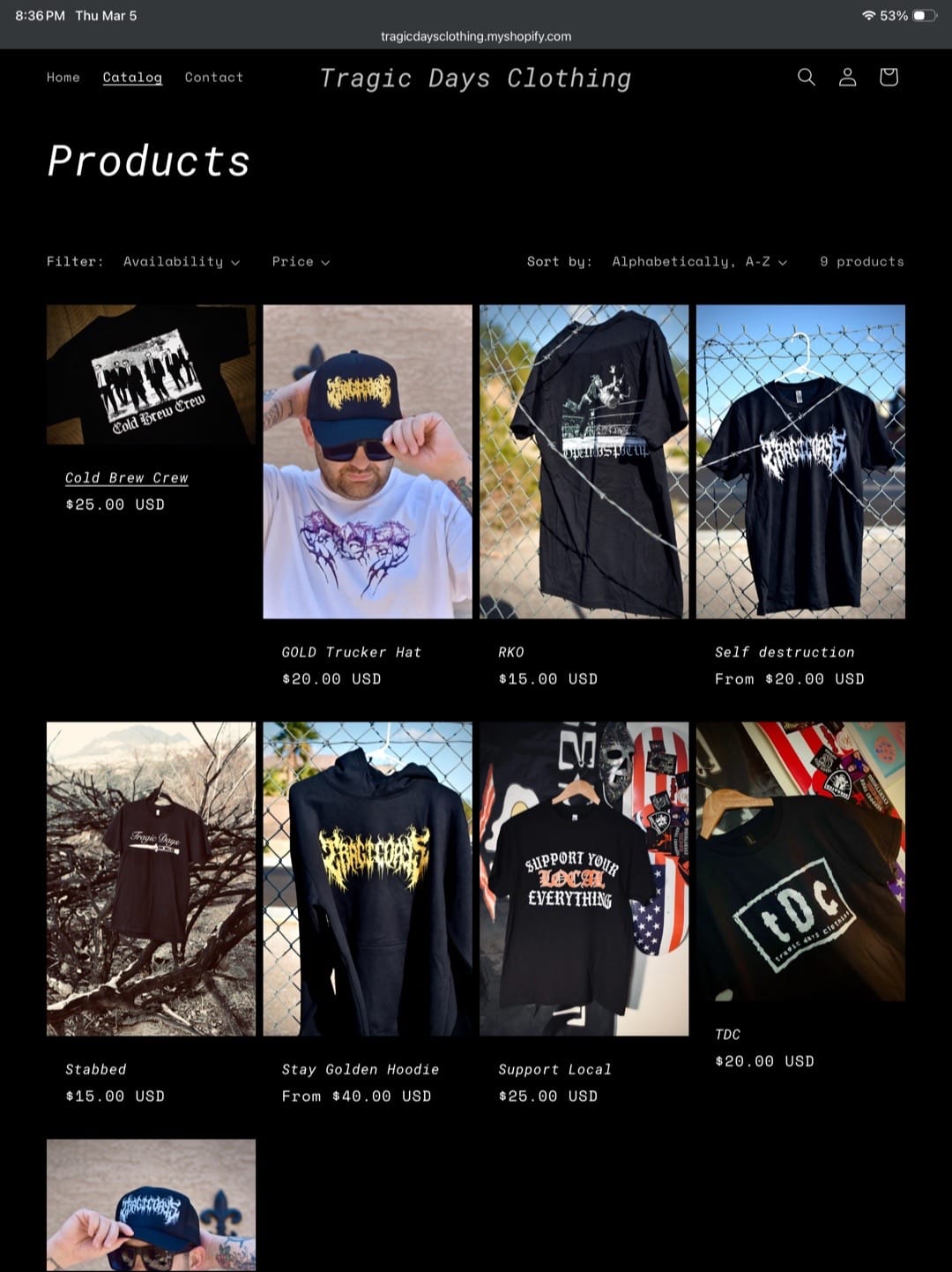 Post 2 by Tragic Days Clothing on TikTok (video)