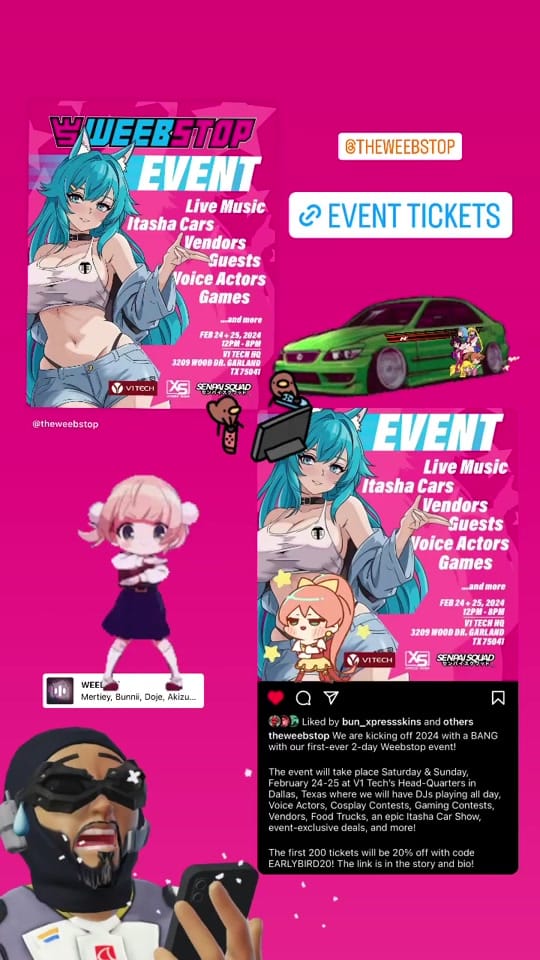 Post 10 by Weebstop | Tx Weebtaku Events on TikTok (video)