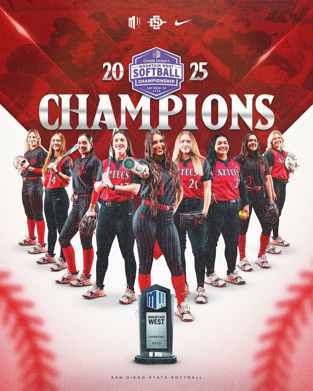 Post 10 by SDSU Aztec Softball on Instagram (image)