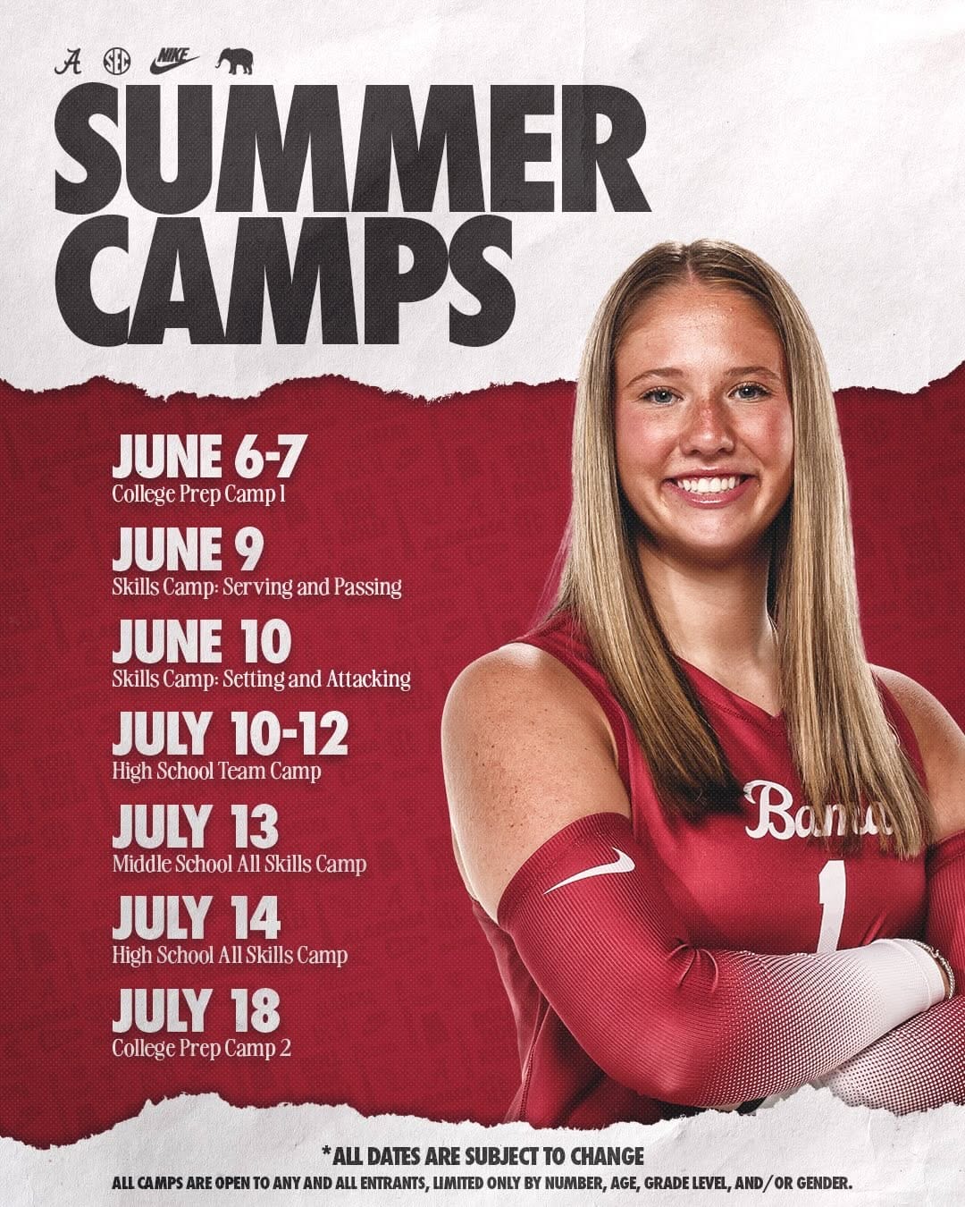 Post 9 by Alabama Volleyball on Instagram (carousel)