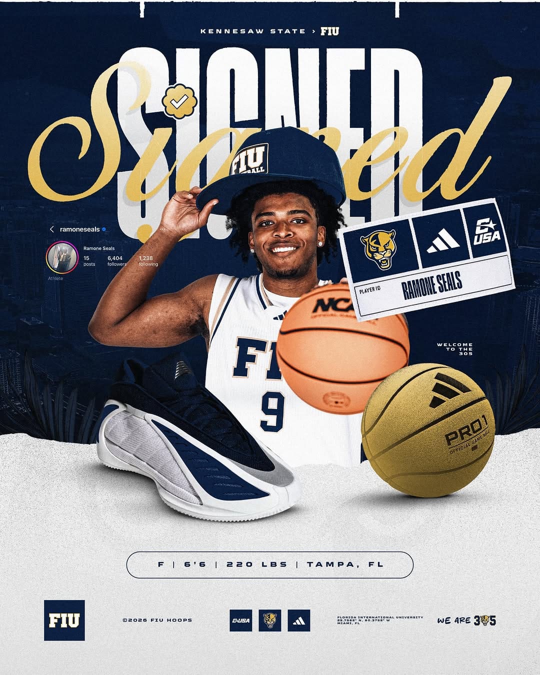 Post 6 by FIU Men's Basketball on Instagram (carousel)