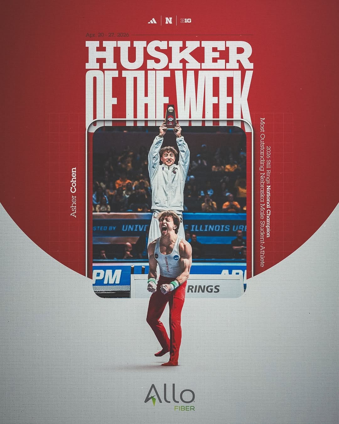 Post 3 by Nebraska Men's Gymnastics on Instagram (image)
