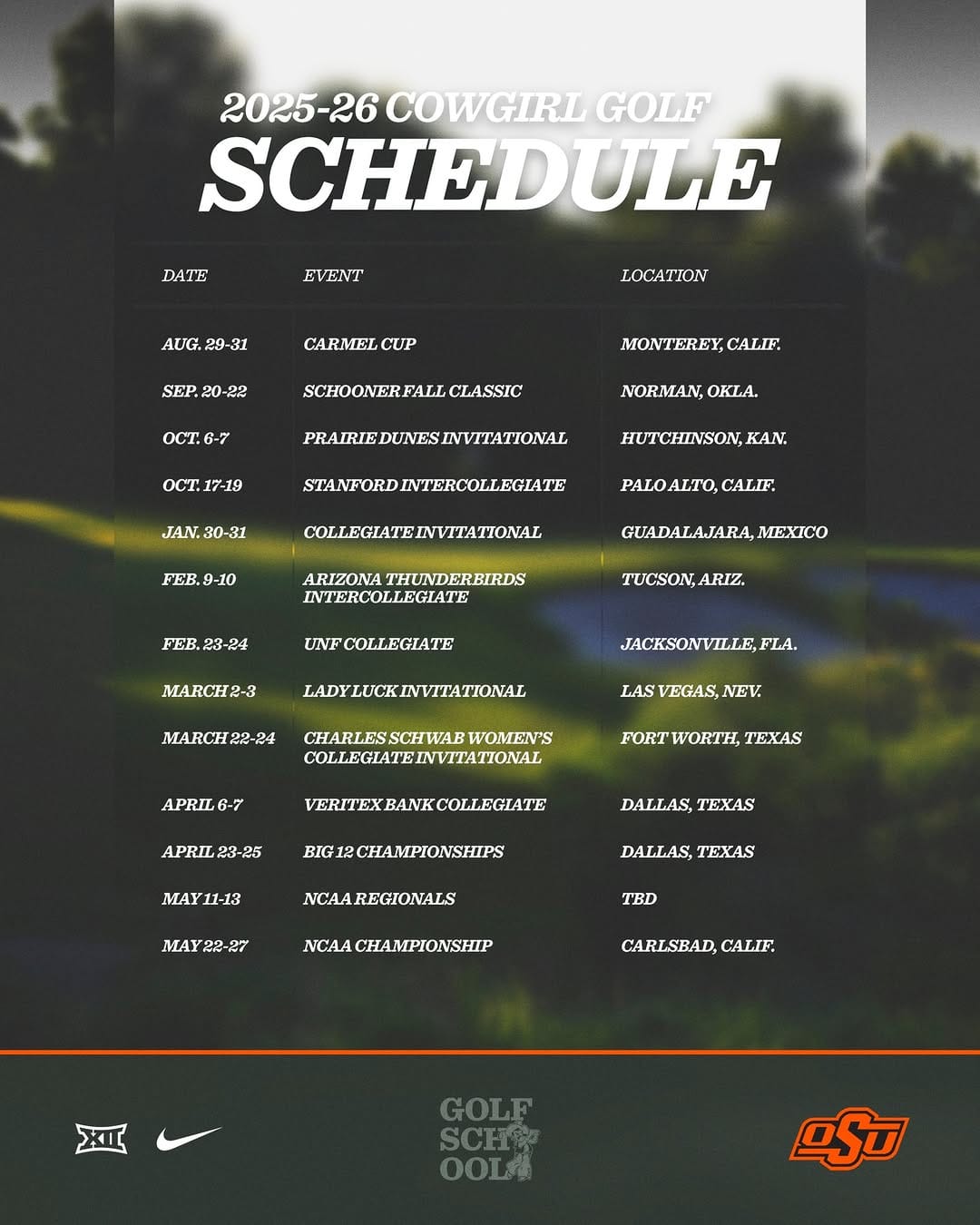 Post 8 by OSU Cowgirl Golf on Instagram (image)