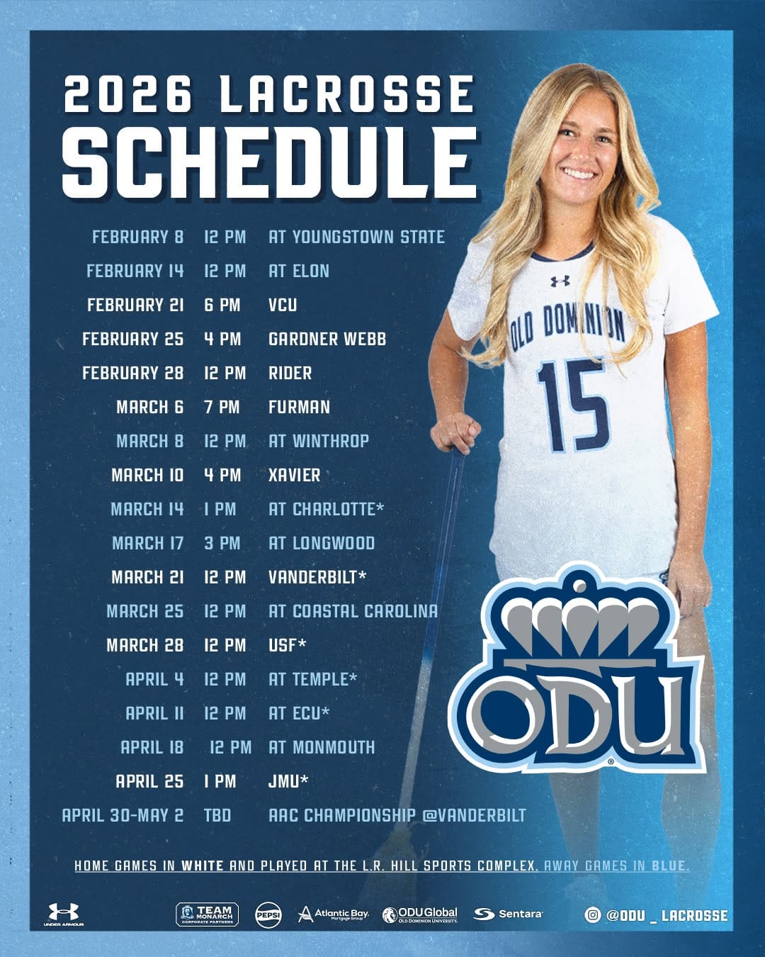 Post 10 by ODU Lacrosse on Instagram (image)