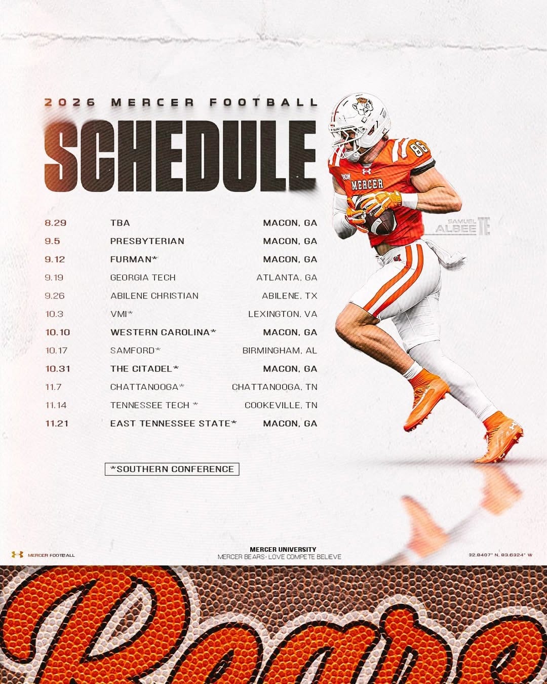 Post 1 by Mercer Football on Instagram (image)