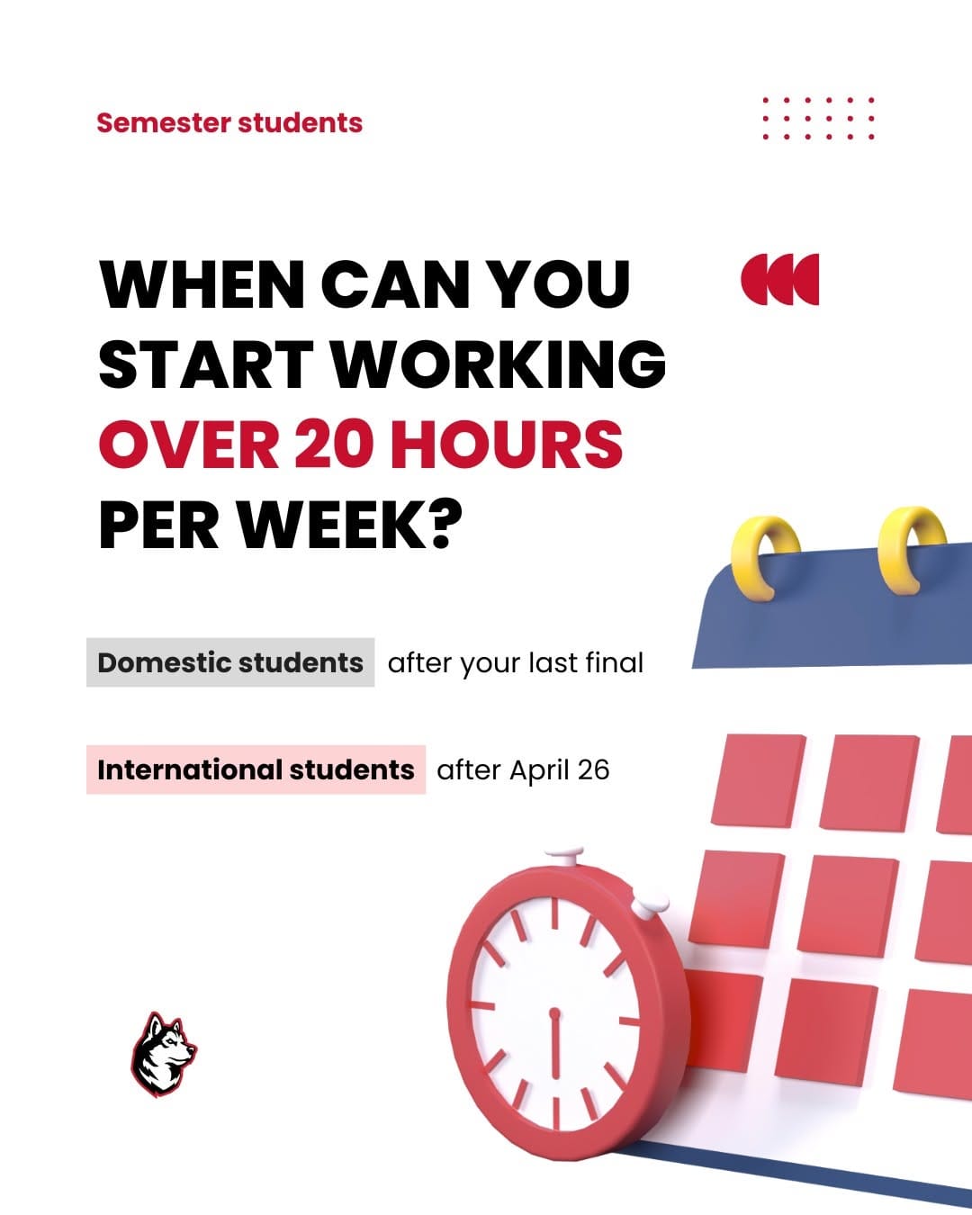 Post 7 by NU Student Employment Office on Instagram (image)