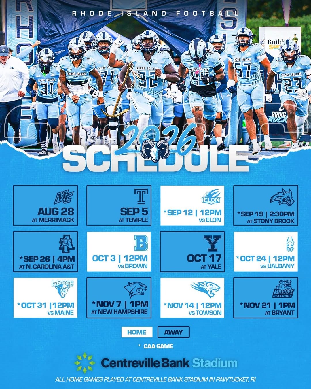 Post 9 by URI Football on Instagram (image)