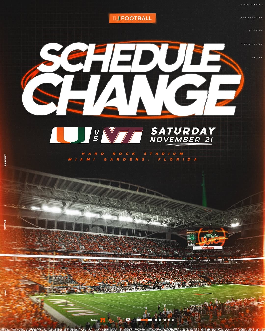Post 2 by Miami Hurricanes Football on Instagram (image)