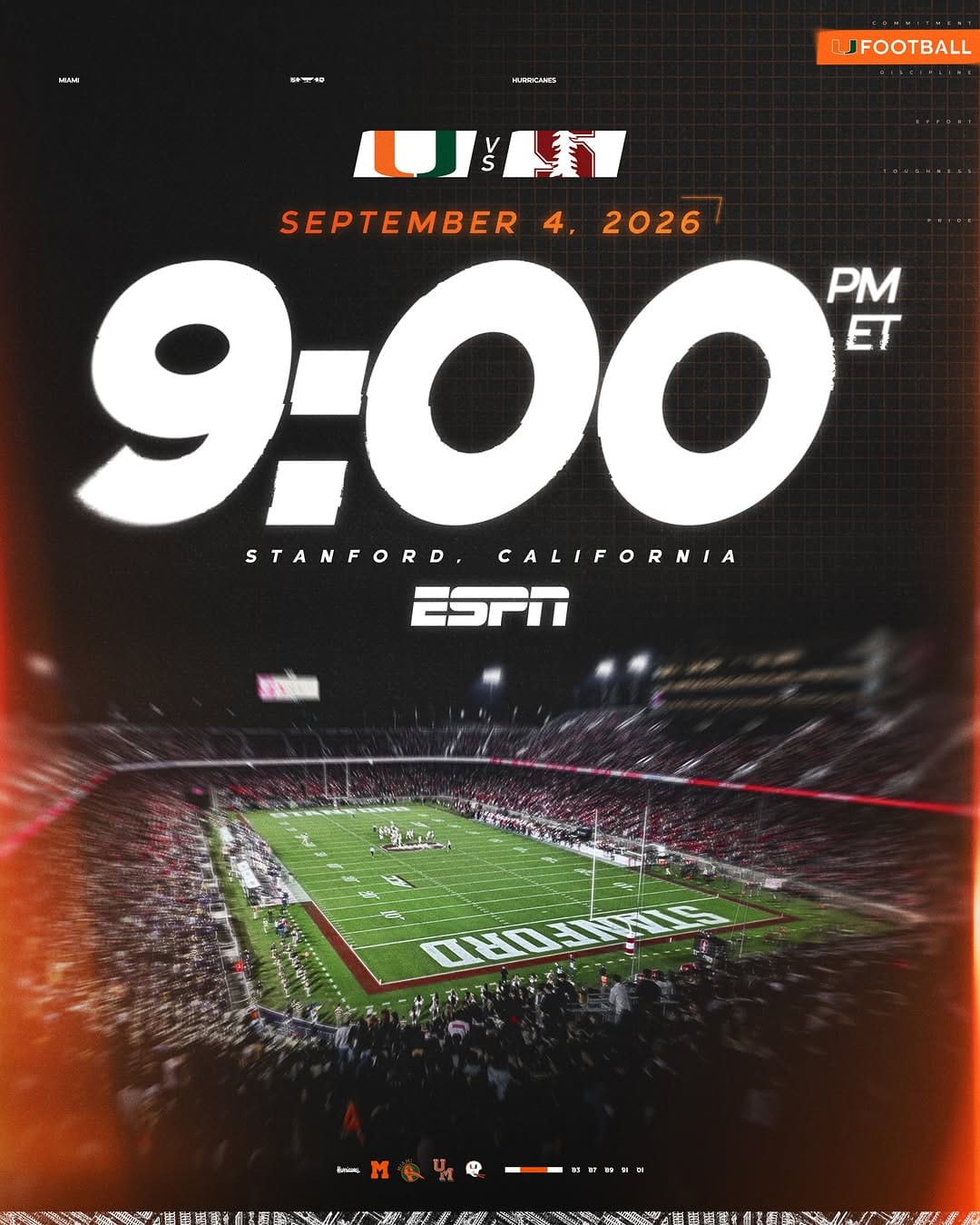 Post 6 by Miami Hurricanes Football on Instagram (image)