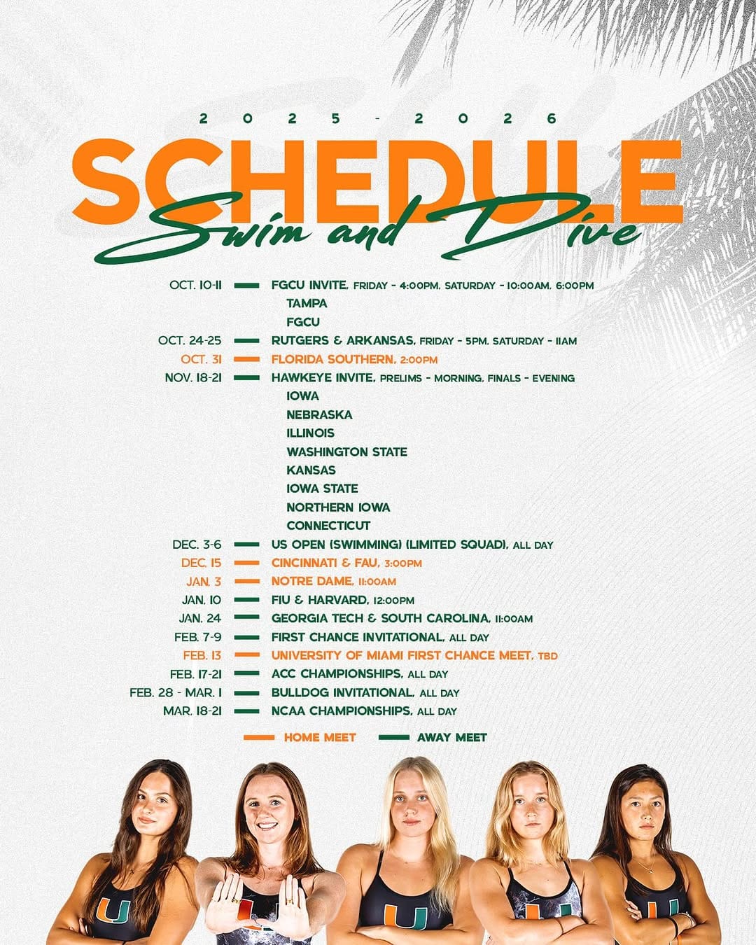 Post 10 by Miami Hurricanes Swim & Dive on Instagram (image)