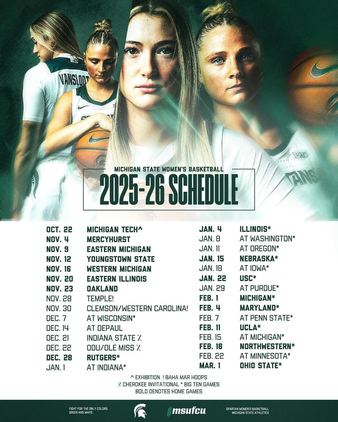 Post 10 by Michigan State Women’s Basketball on Instagram (image)