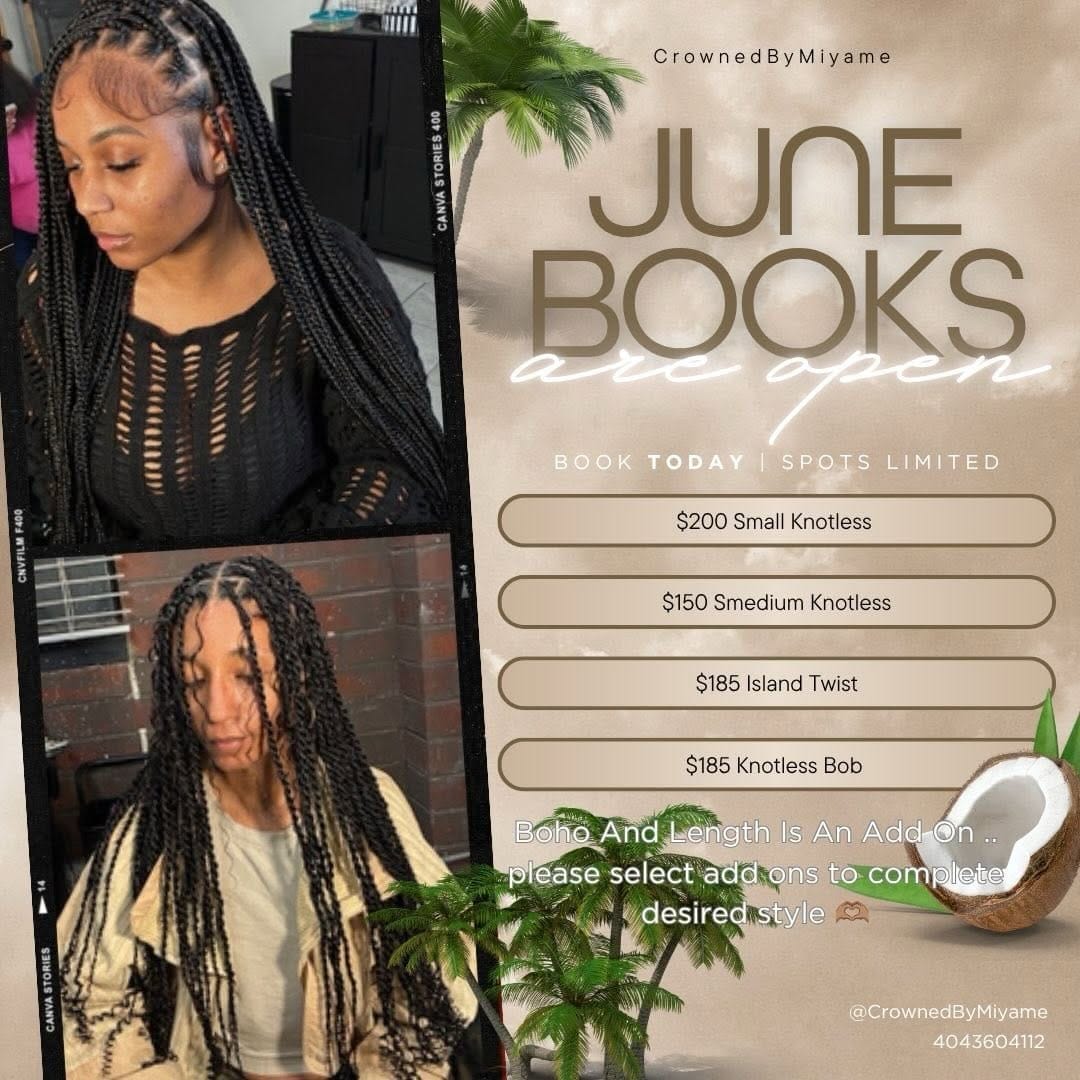 Post 4 by Knotless Braids ATLANTA on Instagram (image)