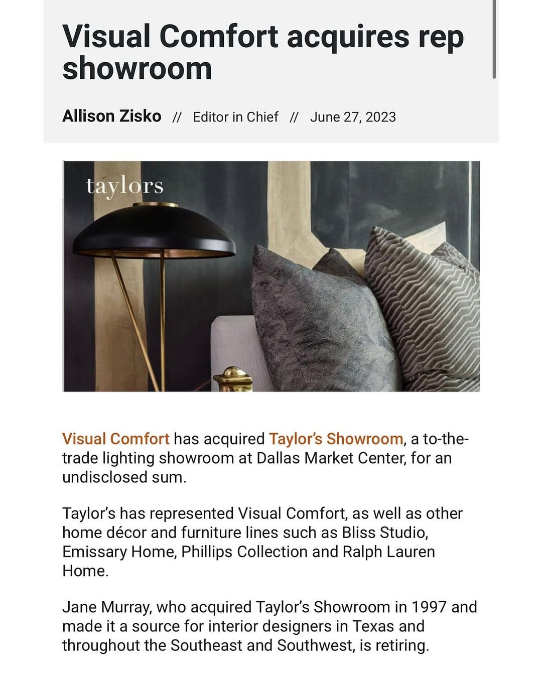 Post 2 by Taylors on Instagram (image)