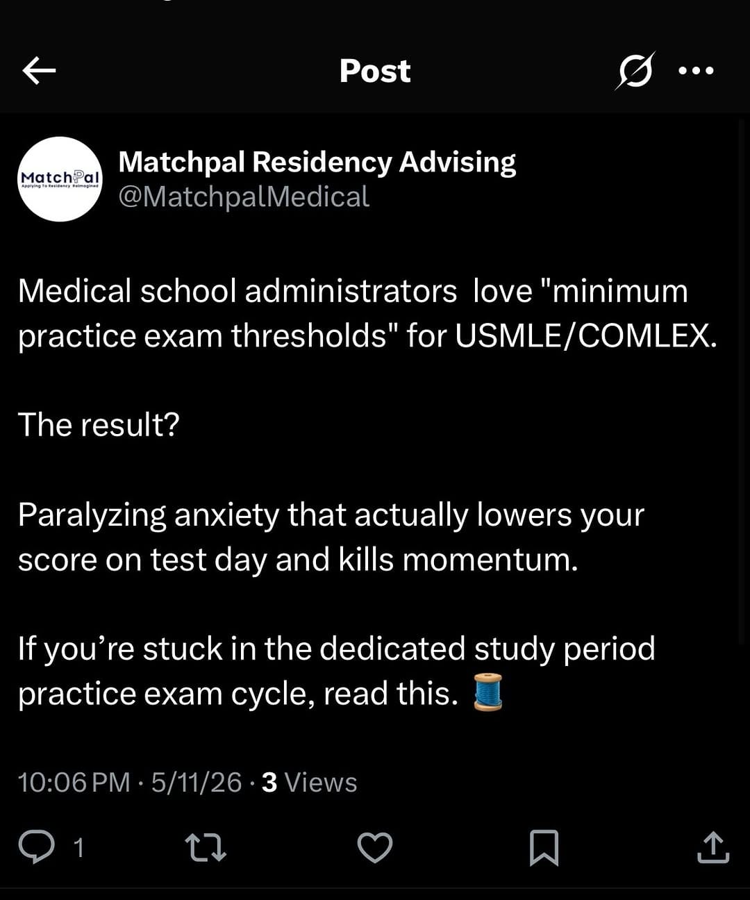 Post 7 by Matchpal Residency Advising on Instagram (carousel)