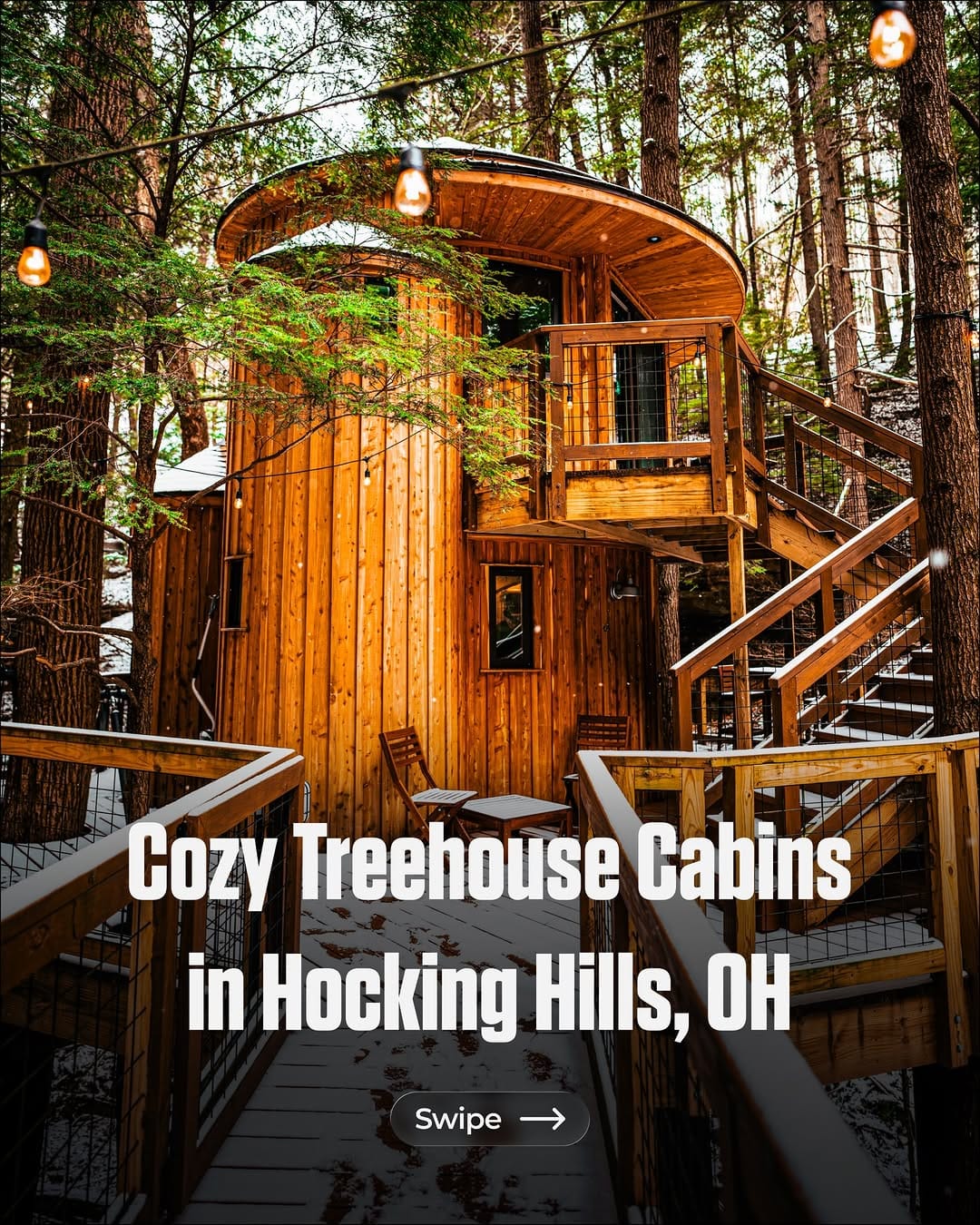 Post 8 by Hocking Hills Treehouse Cabins on Instagram (carousel)