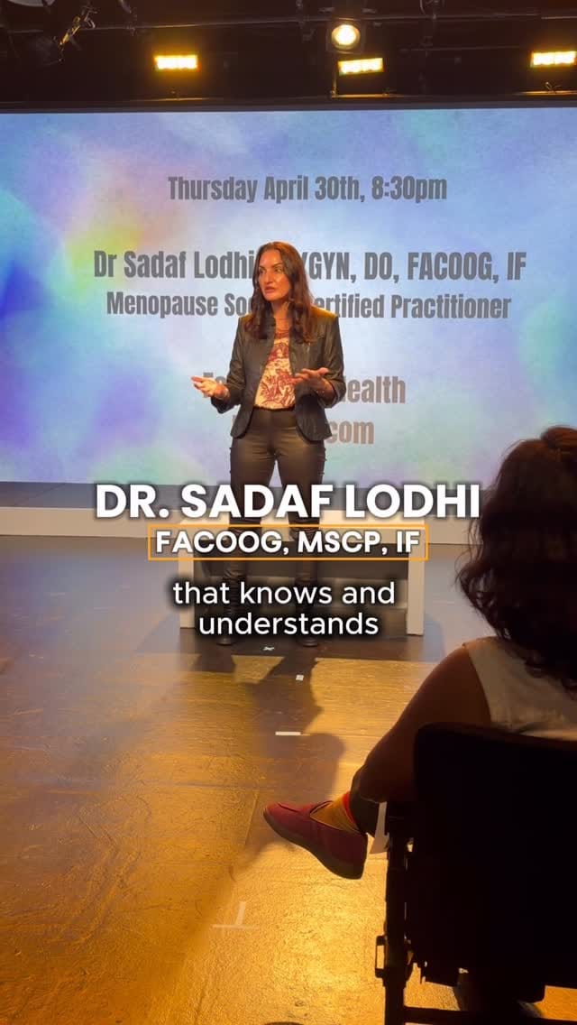 Post 9 by Dr. Sadaf Lodhi, CEO Femme Vie Health|Menopause|Sexual Health on Instagram (video)