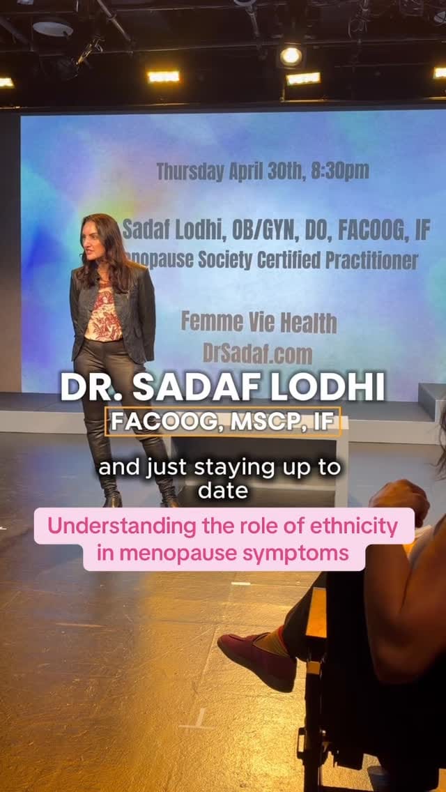 Post 7 by Dr. Sadaf Lodhi, CEO Femme Vie Health|Menopause|Sexual Health on Instagram (video)