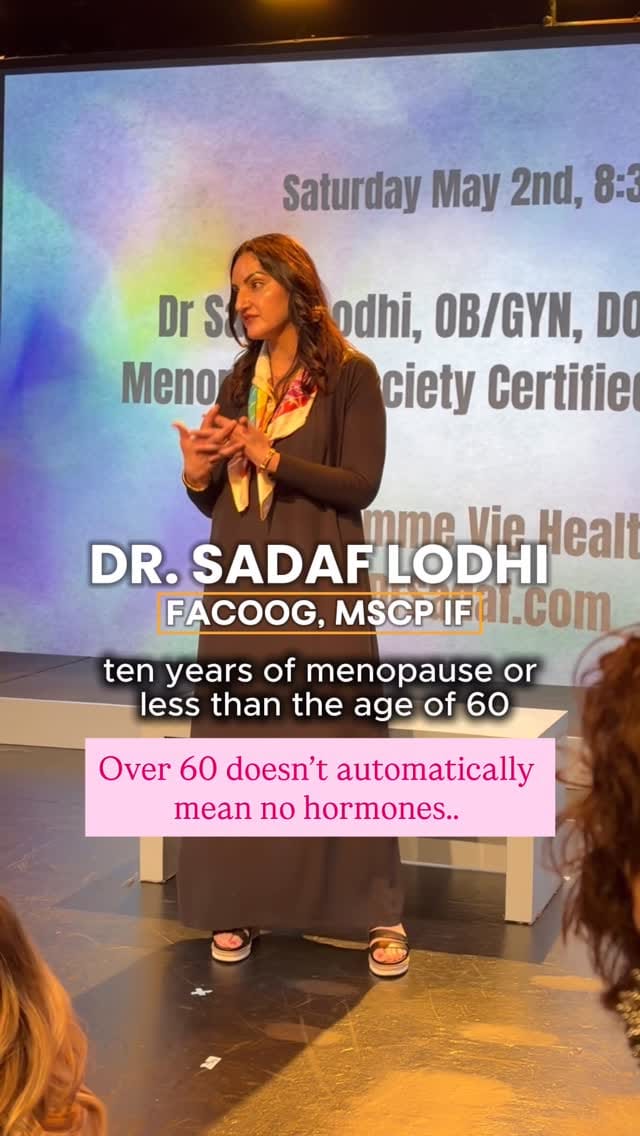 Post 8 by Dr. Sadaf Lodhi, CEO Femme Vie Health|Menopause|Sexual Health on Instagram (video)