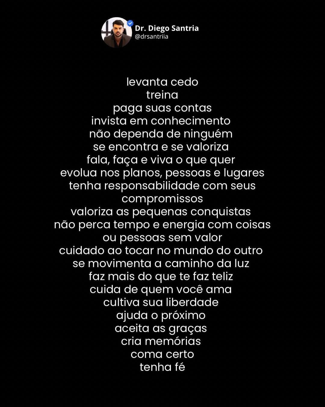 Post 4 by Dr. Diego Santria | Nutrologia & Medicina Integrativa on Instagram (image)