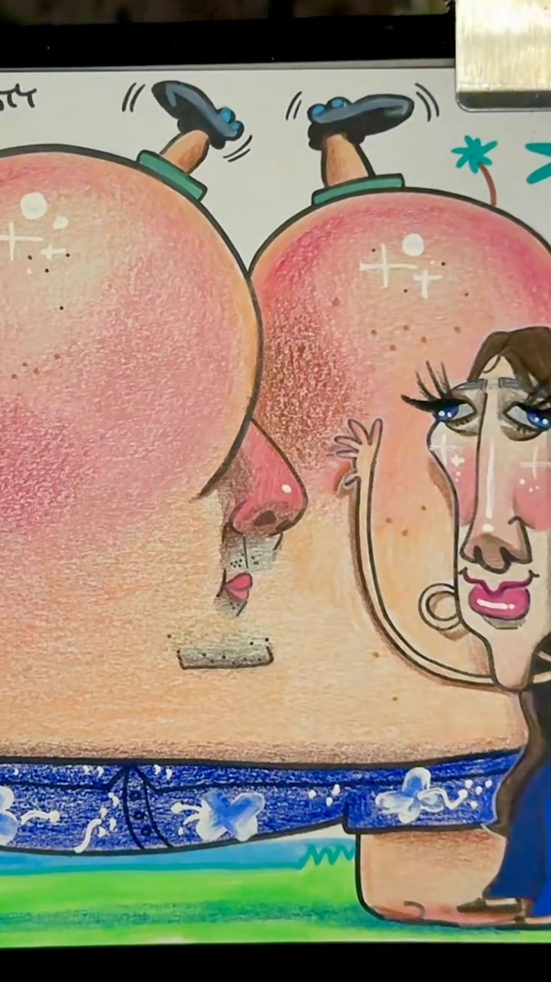 Post 8 by Aaron Philby & Saemee Yoon's caricatures on Instagram (video)