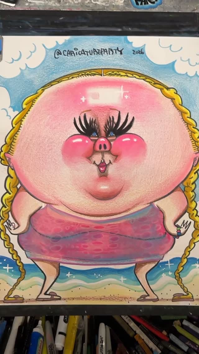 Post 7 by Aaron Philby & Saemee Yoon's caricatures on Instagram (video)