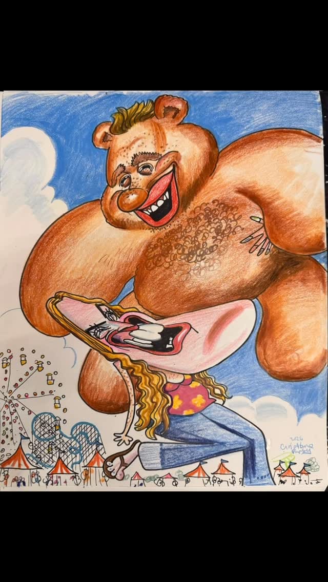 Post 2 by Aaron Philby & Saemee Yoon's caricatures on Instagram (video)