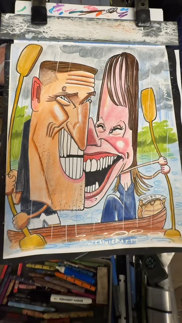 Post 6 by Aaron Philby & Saemee Yoon's caricatures on Instagram (video)