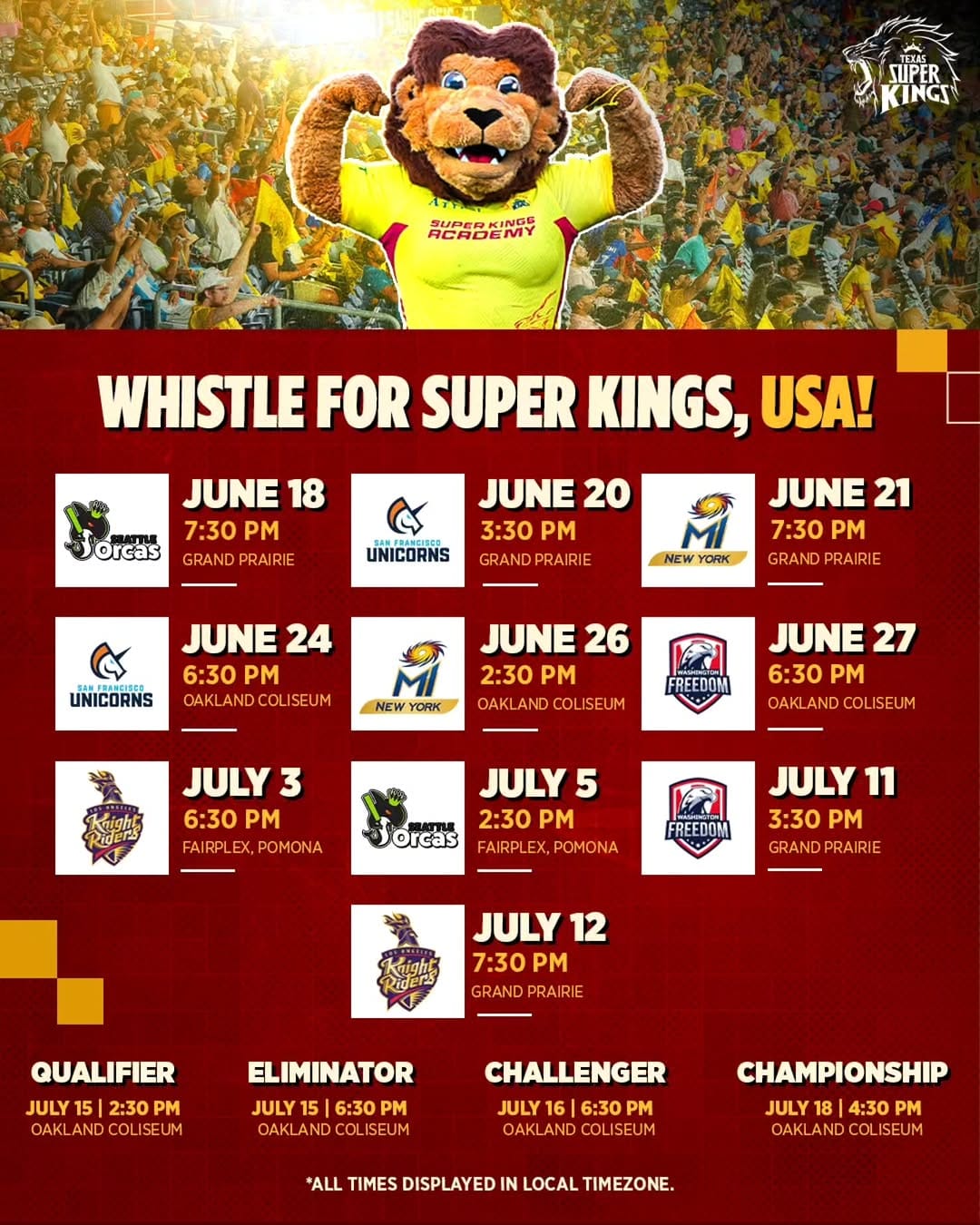 Post 10 by Texas Super Kings on Instagram (carousel)
