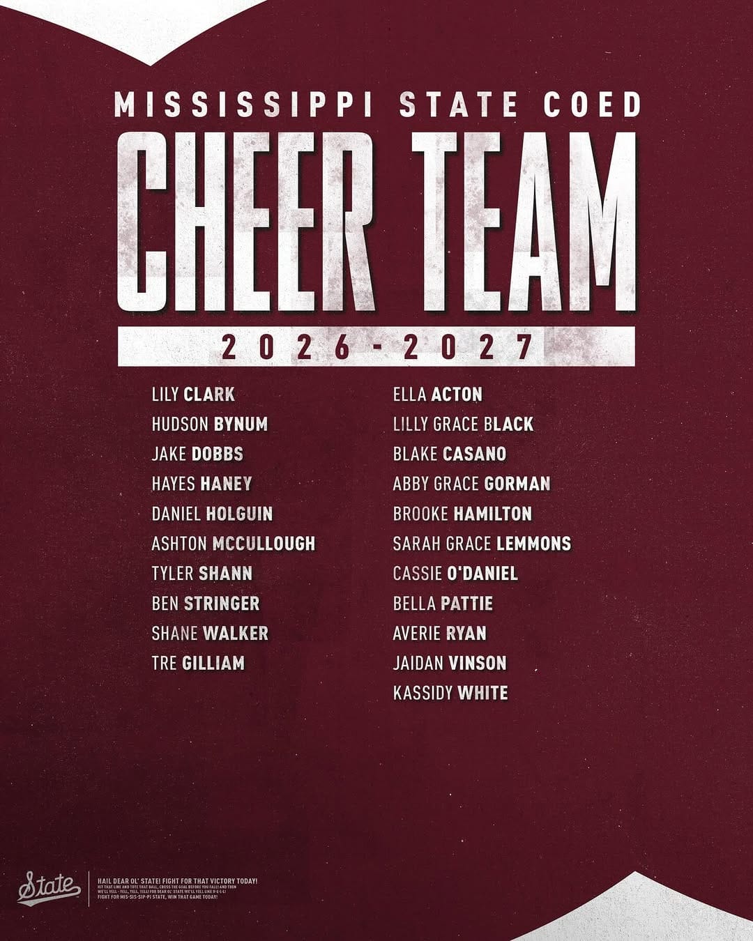 Post 3 by Mississippi State Cheerleaders on Instagram (image)