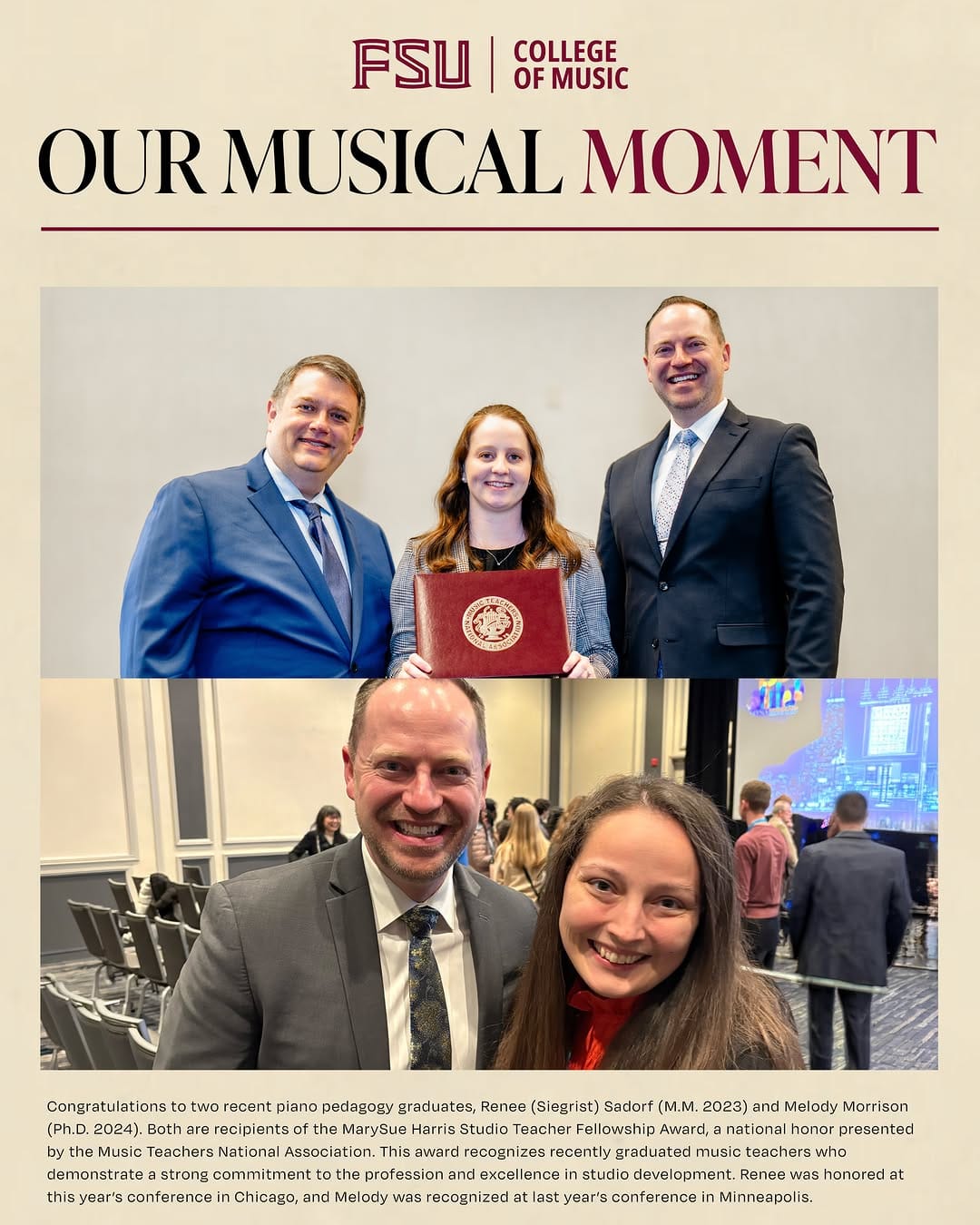 Post 4 by FSU College of Music on Instagram (image)