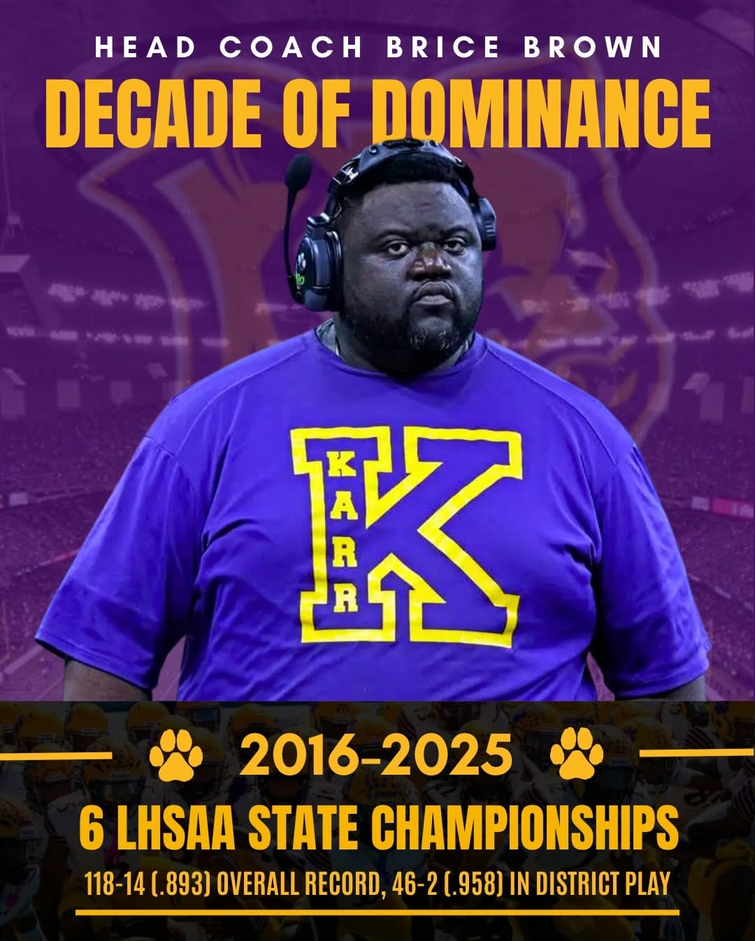 Post 9 by Edna Karr Cougar Football on Instagram (carousel)