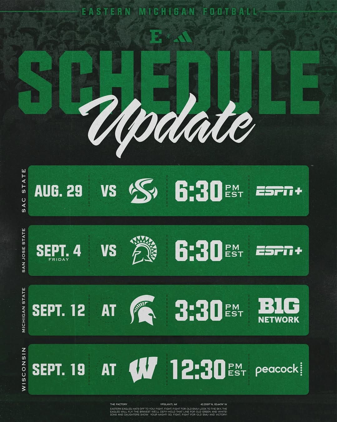 Post 1 by Eastern Michigan Athletics on Instagram (carousel)