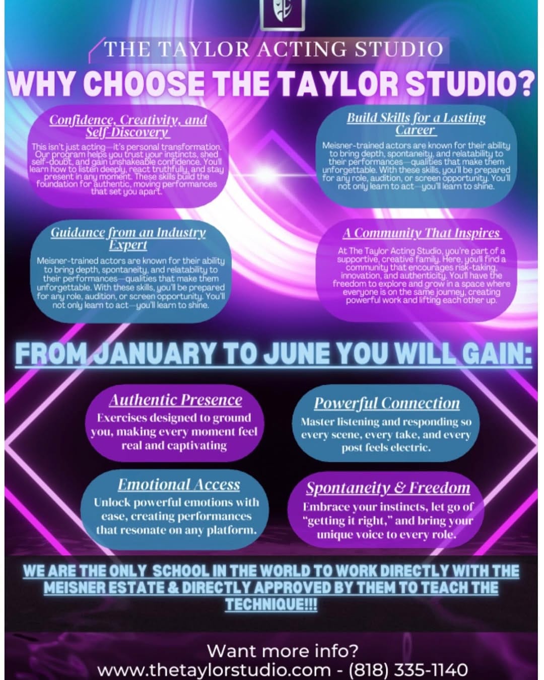 Post 4 by The Taylor Acting Studio on Instagram (image)