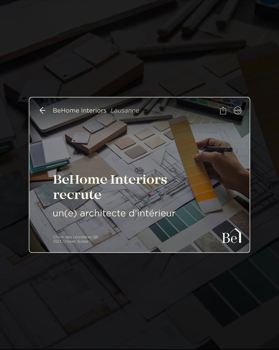 Post 2 by BeHome Interiors Switzerland on Instagram (image)