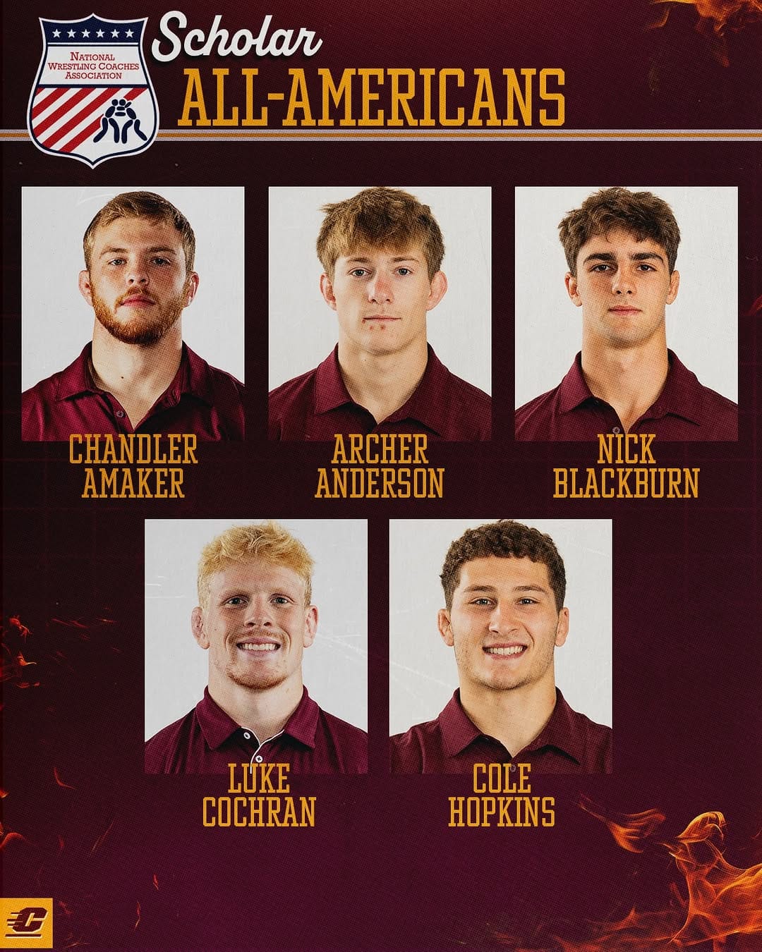 Post 7 by Central Michigan Wrestling on Instagram (image)