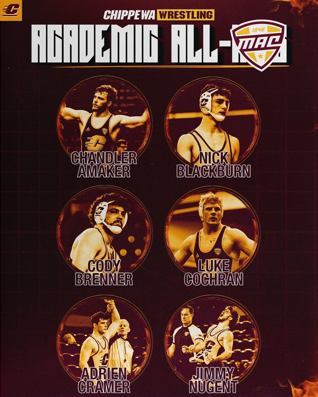 Post 8 by Central Michigan Wrestling on Instagram (image)