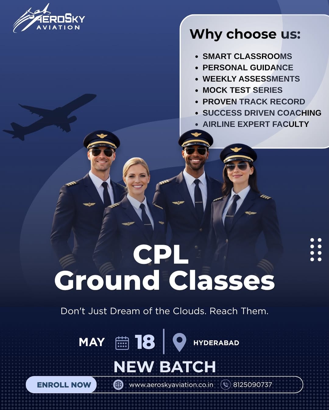 Post 4 by AeroSky Aviation | Pilot training institute | Ground Classes on Instagram (image)