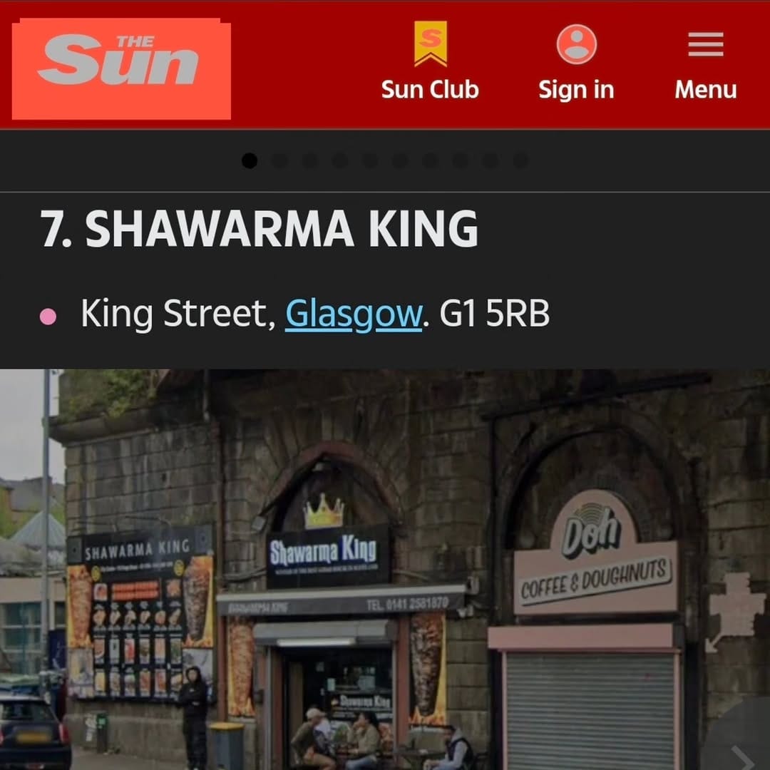 Post 7 by SHAWARMA KING Glasgow on Instagram (carousel)
