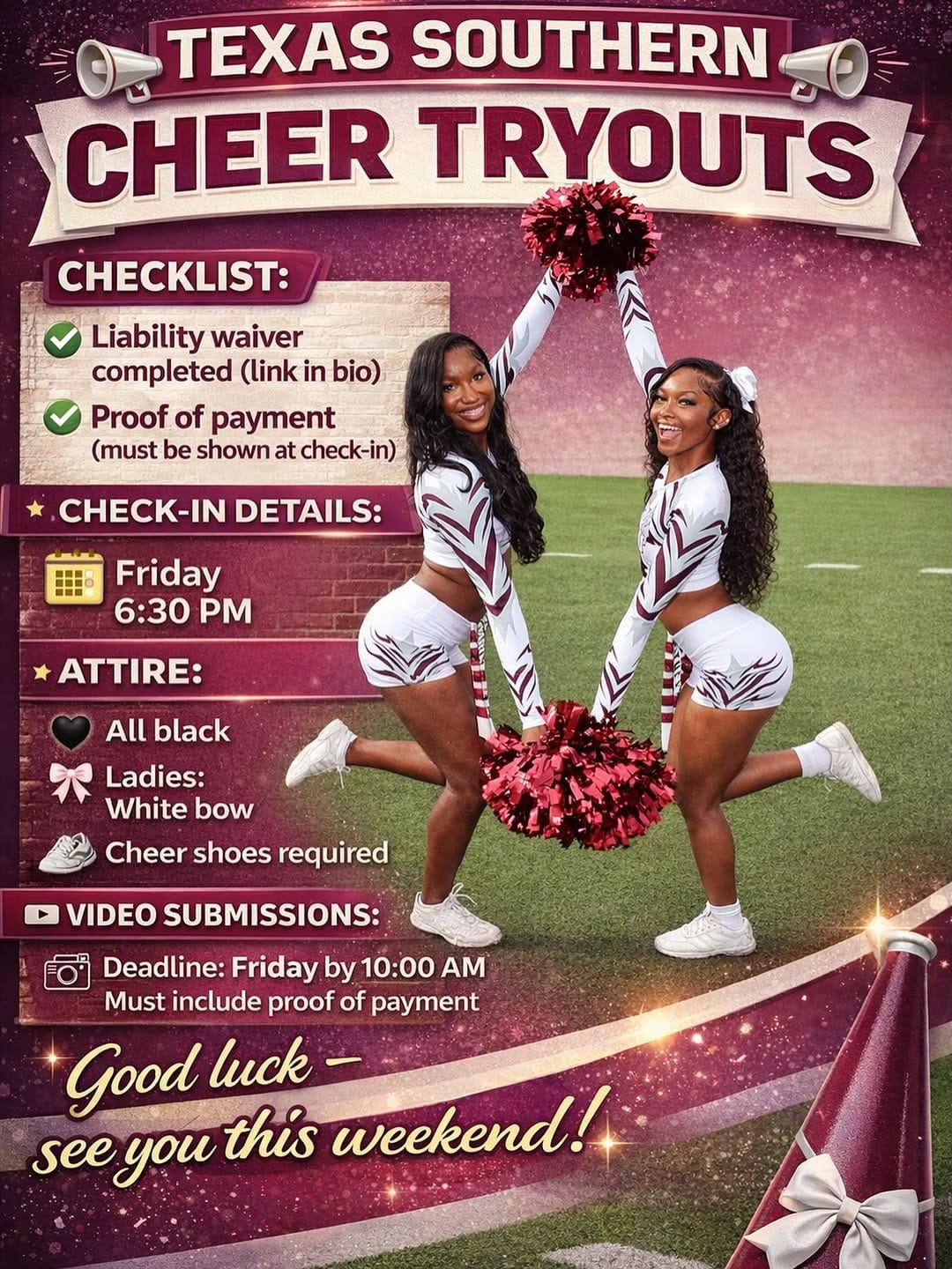 Post 4 by Texas Southern Cheer on Instagram (image)