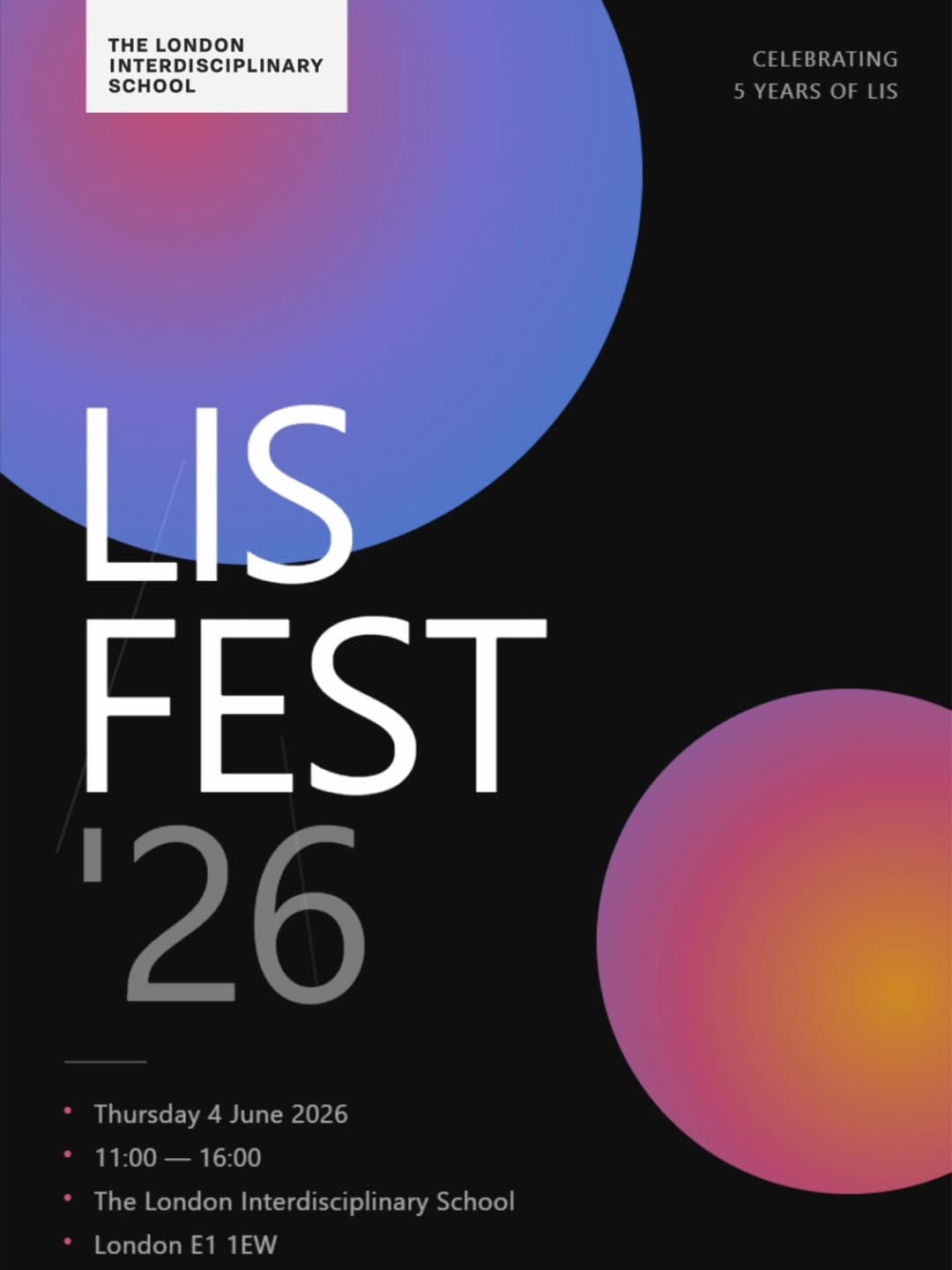 Post 4 by London Interdisciplinary School on Instagram (image)