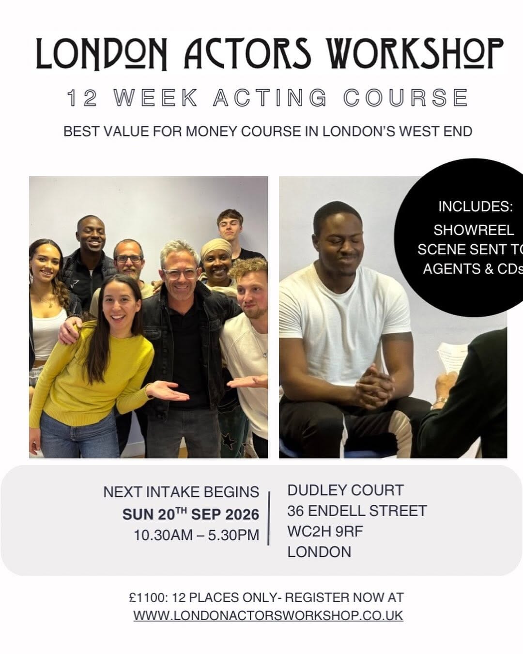 Post 1 by London Actors Workshop on Instagram (carousel)